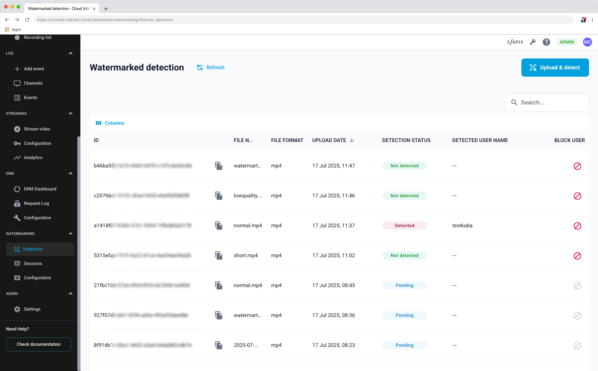 Watermarking Detection