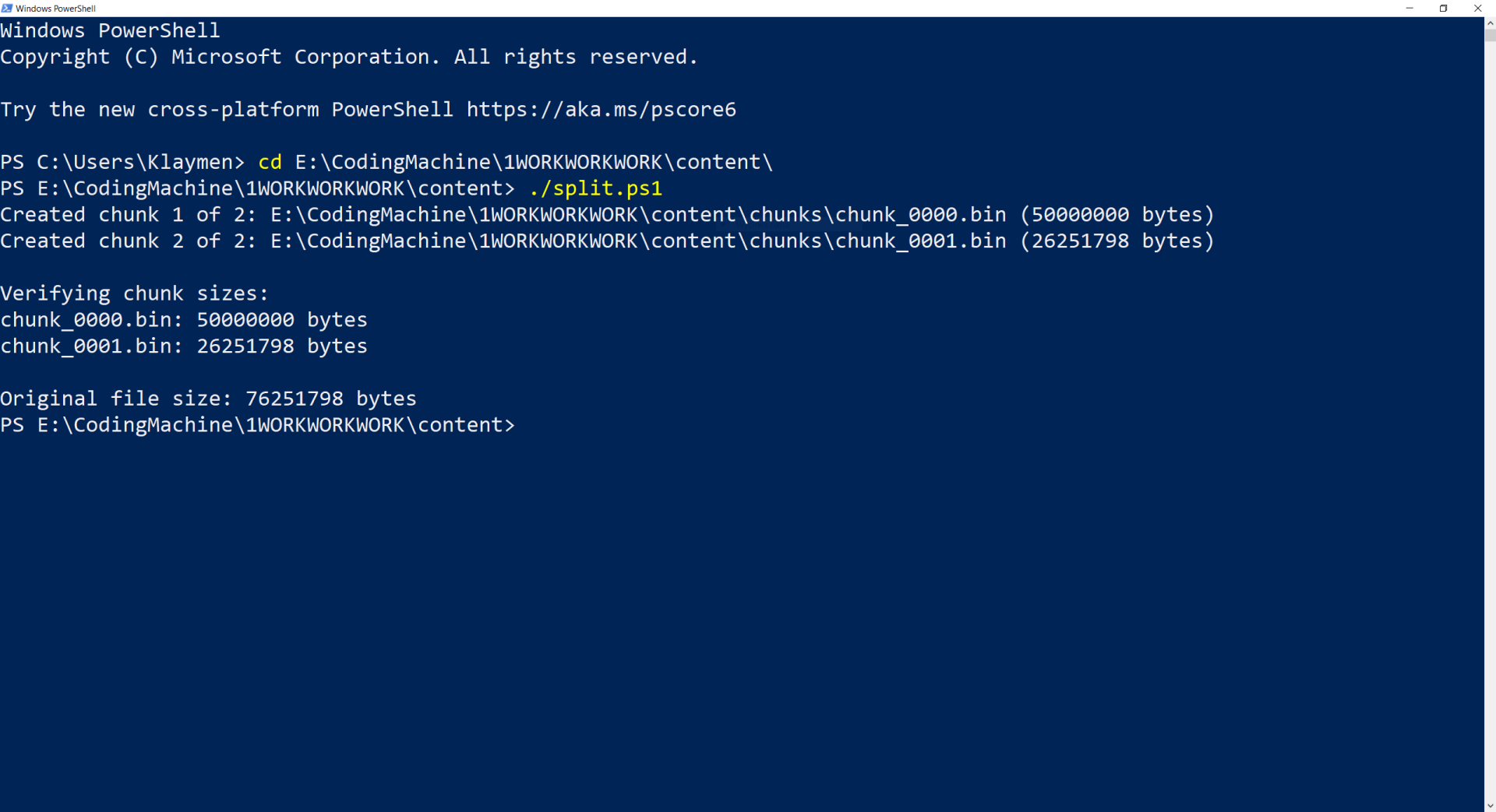 Split PowerShell Terminal