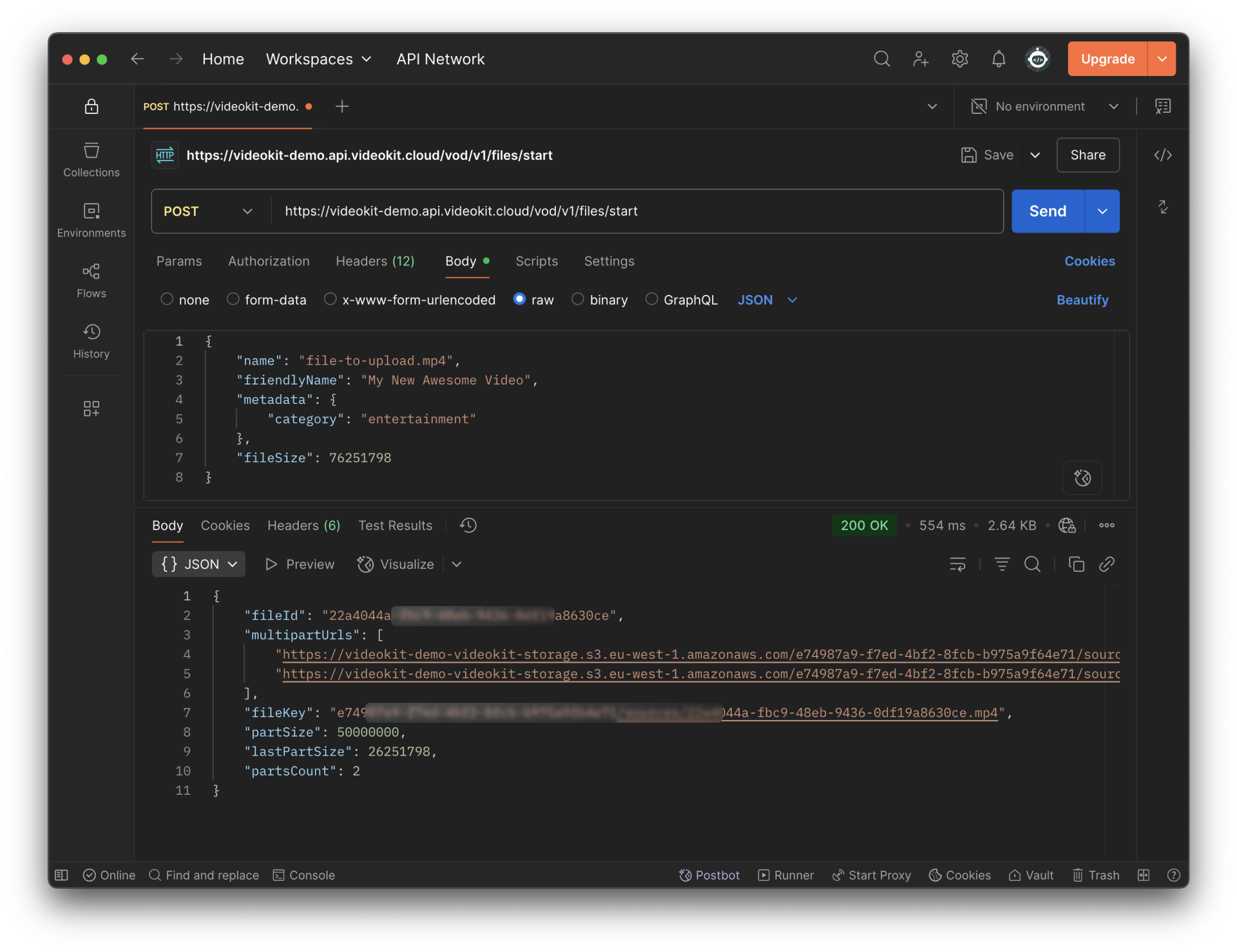Start File Upload Postman