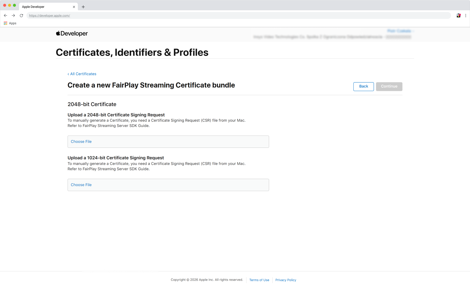 Apple Developer: Upload CSRs (1)