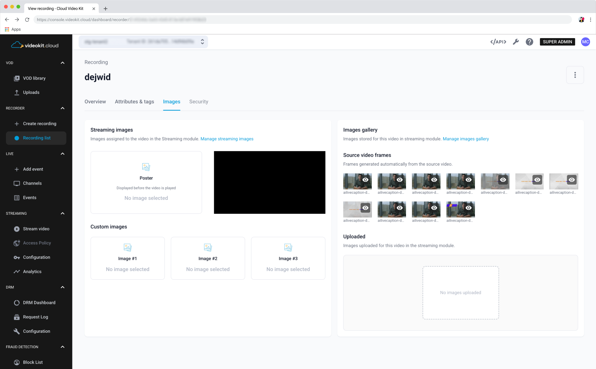Recording Details Page Images