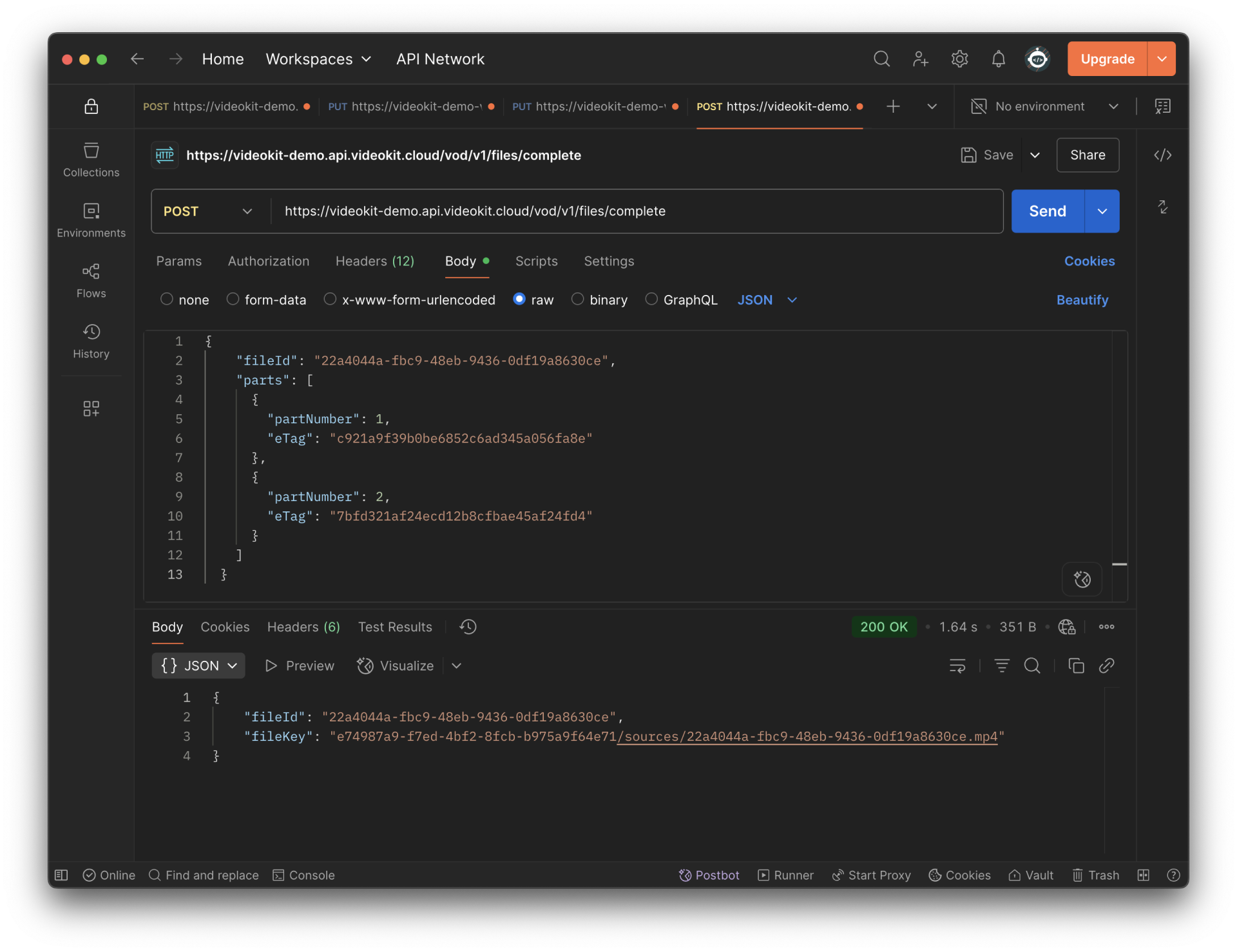 Finish File Upload Postman