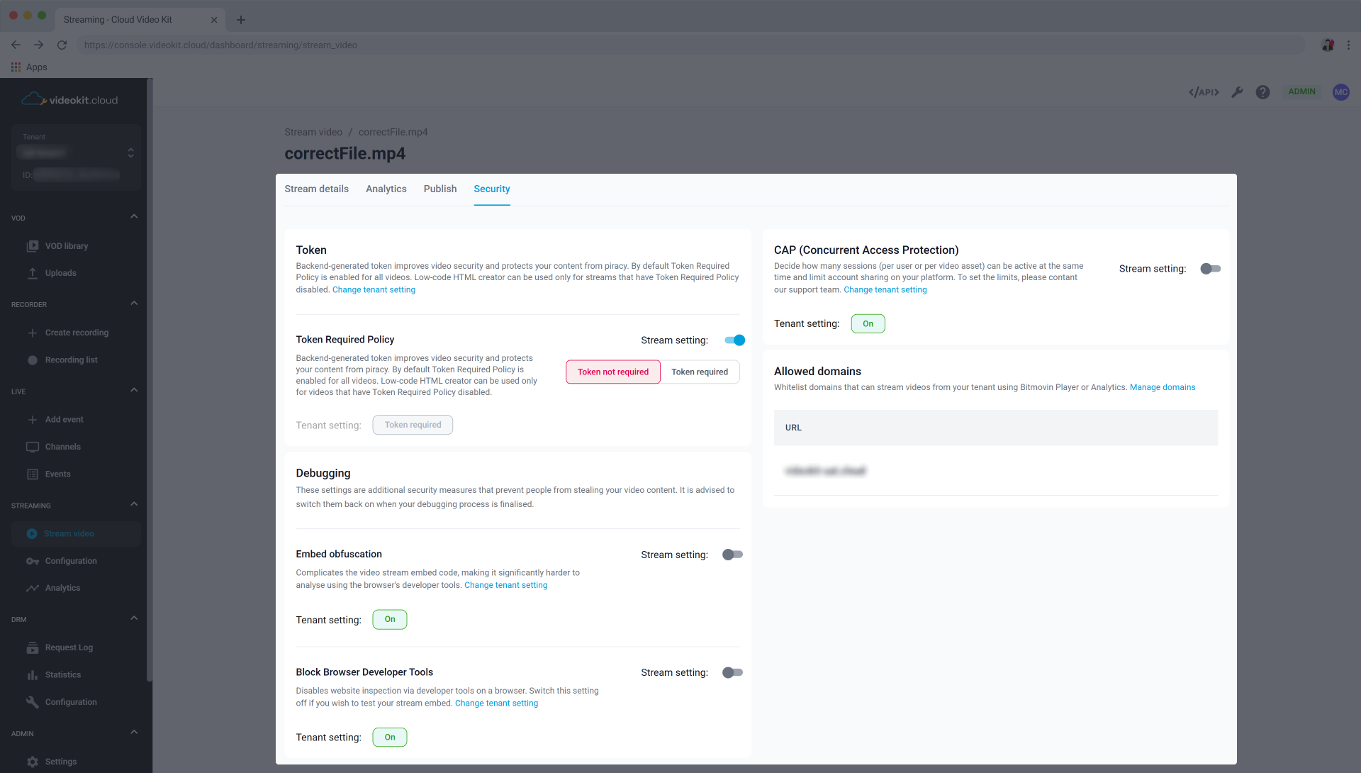 Stream Video Details Security