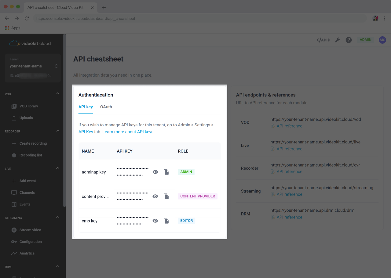 OAuth Credentials