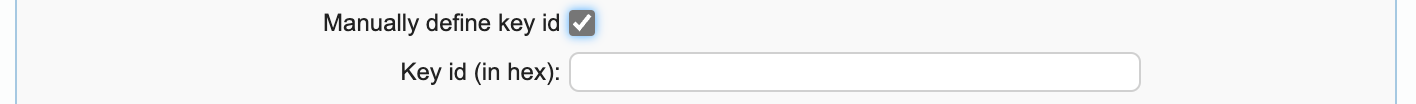 Manual keyId