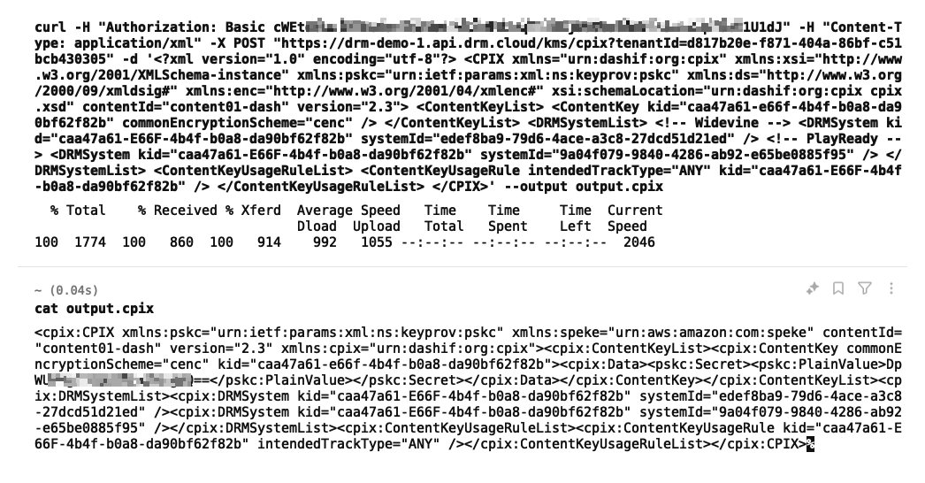 CPIX request response
