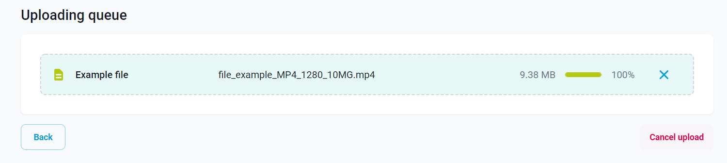 Uploading queue